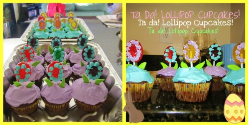 easter lollipop cupcakes